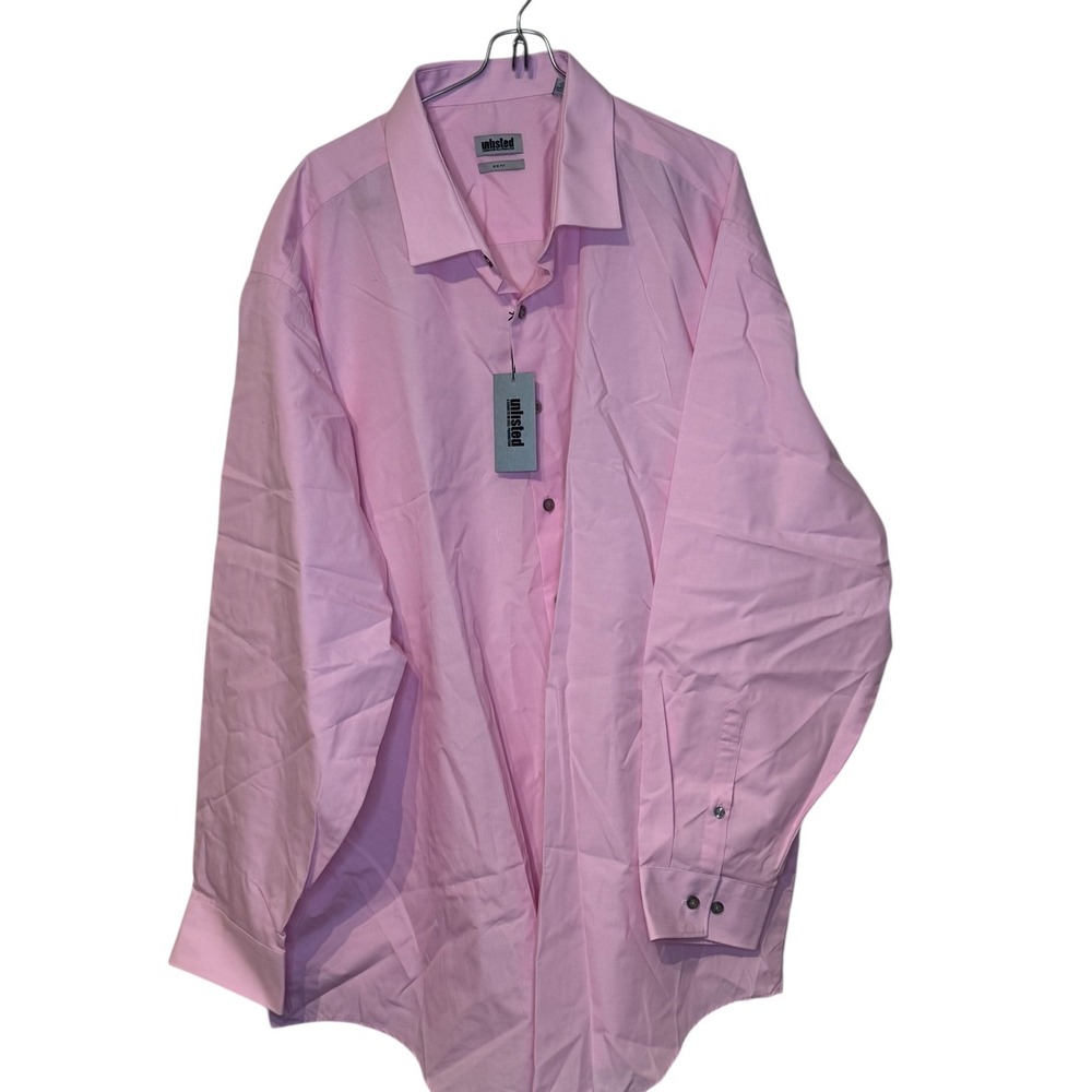 Kenneth Cole Unlisted Men's Dress Shirt Big Fit Long Sleeve Pink 19‎ 34/35 NWT
